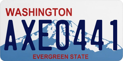 WA license plate AXE0441