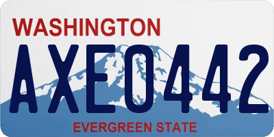 WA license plate AXE0442