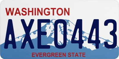 WA license plate AXE0443