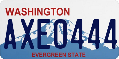 WA license plate AXE0444