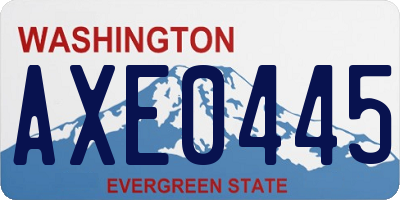 WA license plate AXE0445