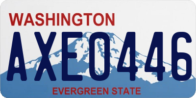 WA license plate AXE0446