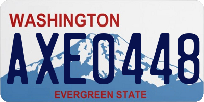 WA license plate AXE0448