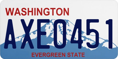 WA license plate AXE0451