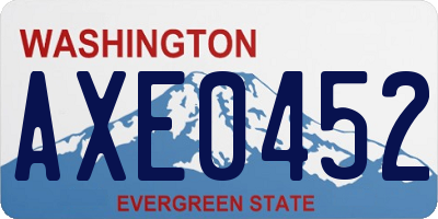 WA license plate AXE0452