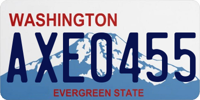 WA license plate AXE0455