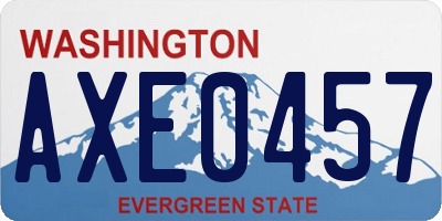 WA license plate AXE0457
