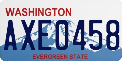 WA license plate AXE0458