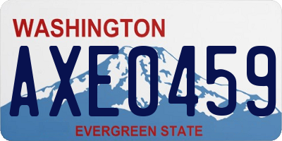 WA license plate AXE0459