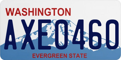 WA license plate AXE0460