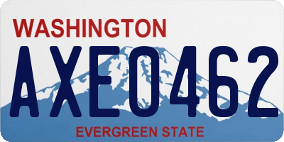 WA license plate AXE0462