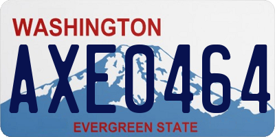 WA license plate AXE0464