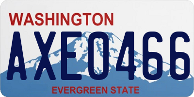 WA license plate AXE0466
