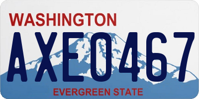 WA license plate AXE0467