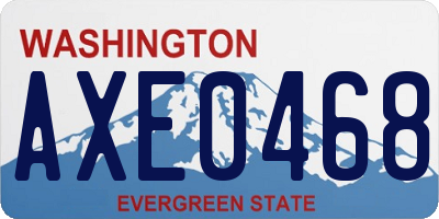 WA license plate AXE0468