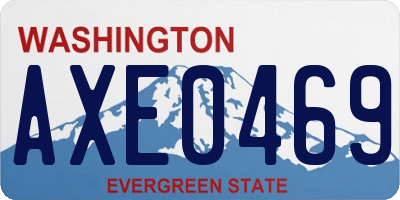 WA license plate AXE0469