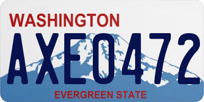 WA license plate AXE0472