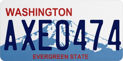 WA license plate AXE0474
