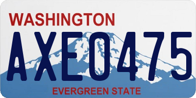 WA license plate AXE0475