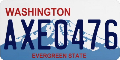 WA license plate AXE0476