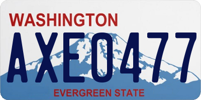 WA license plate AXE0477