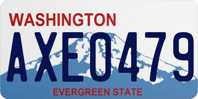 WA license plate AXE0479