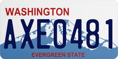 WA license plate AXE0481