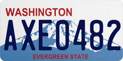 WA license plate AXE0482