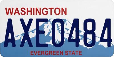 WA license plate AXE0484