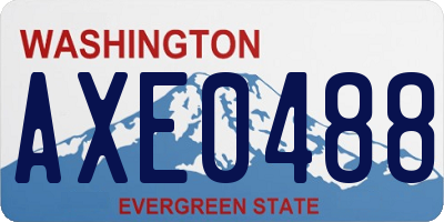 WA license plate AXE0488