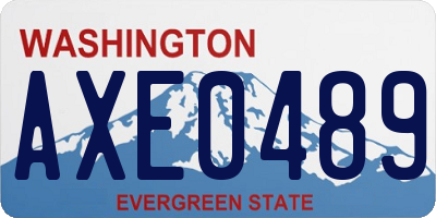 WA license plate AXE0489