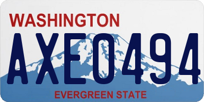 WA license plate AXE0494