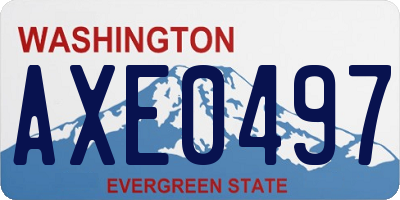 WA license plate AXE0497