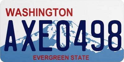 WA license plate AXE0498