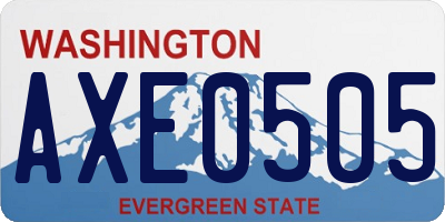 WA license plate AXE0505