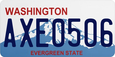 WA license plate AXE0506
