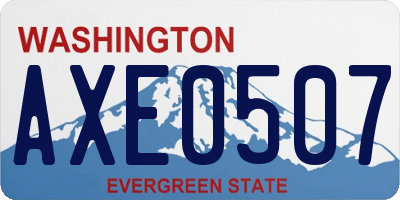 WA license plate AXE0507