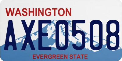 WA license plate AXE0508