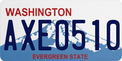 WA license plate AXE0510