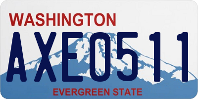 WA license plate AXE0511