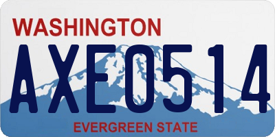 WA license plate AXE0514