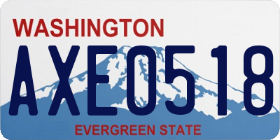 WA license plate AXE0518