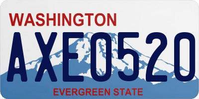 WA license plate AXE0520