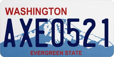 WA license plate AXE0521