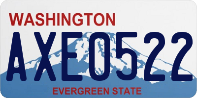 WA license plate AXE0522