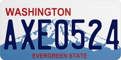 WA license plate AXE0524