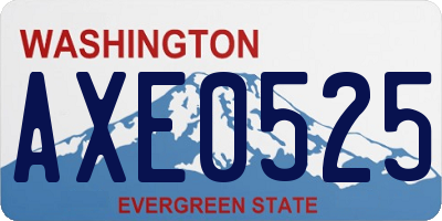 WA license plate AXE0525