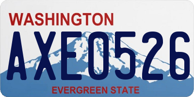 WA license plate AXE0526