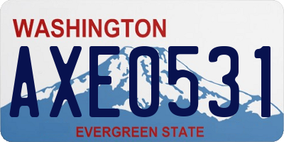 WA license plate AXE0531