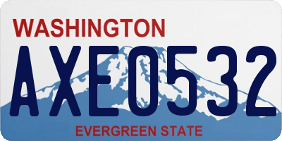 WA license plate AXE0532